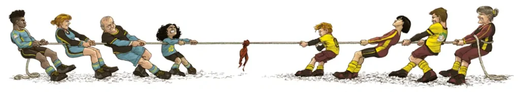 tir a la corde illustration